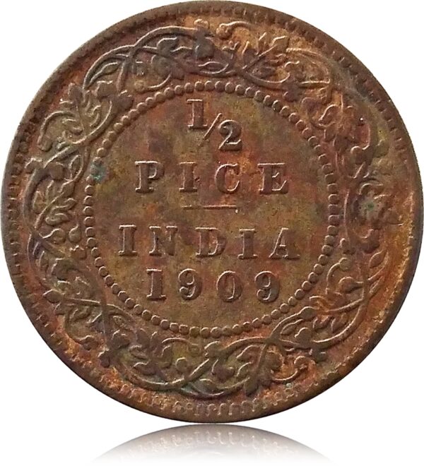 1909 British India 1/2 Half Pice King Edward VII Calcutta Mint - Worth Collecting - Image 3