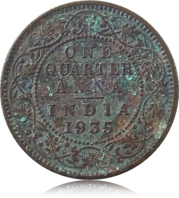 1935 1/4 Quarter Anna British India King George V Calcutta Mint - Best Buy - Image 3