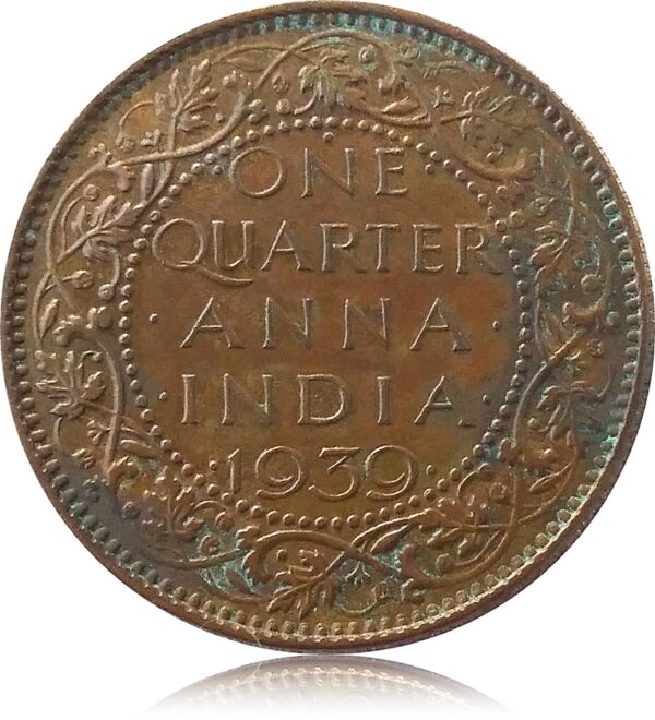 1939 1/4 Quarter Anna British India King George VI Bombay Mint - Worth Buy - Image 3