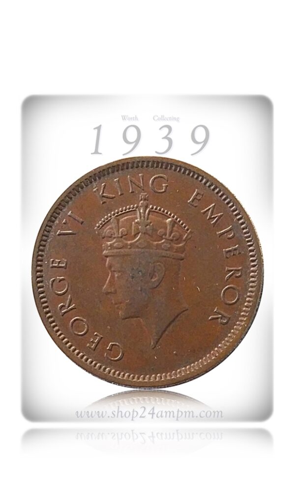1939 1/4 Quarter Anna British India King George VI Calcutta Mint - Best Buy