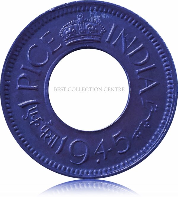 1945 1 pice British India Hole Coin King George VI Low Crown Bombay Mint - Best Buy