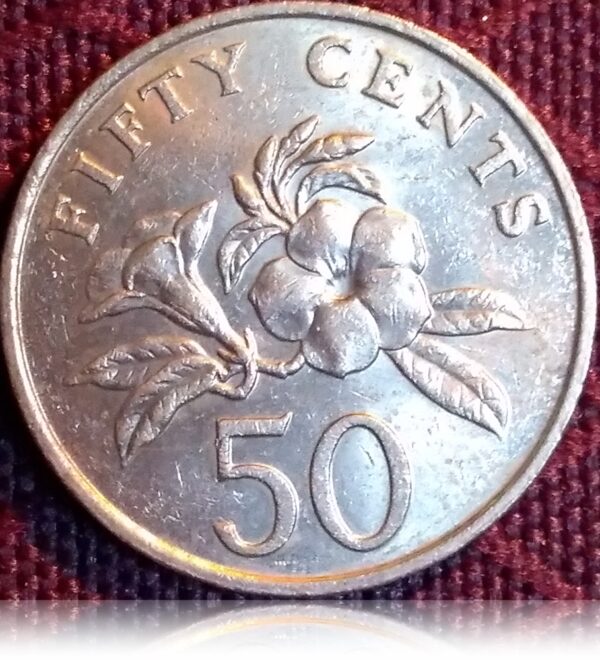 1987 50 cents Singapura Singapore coin Worth Collecting (O)