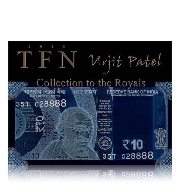 2018 new 10 Rupee Note Plain Inset Sign by Urjit Patel with telescopi fancy number D-- 35T 028888