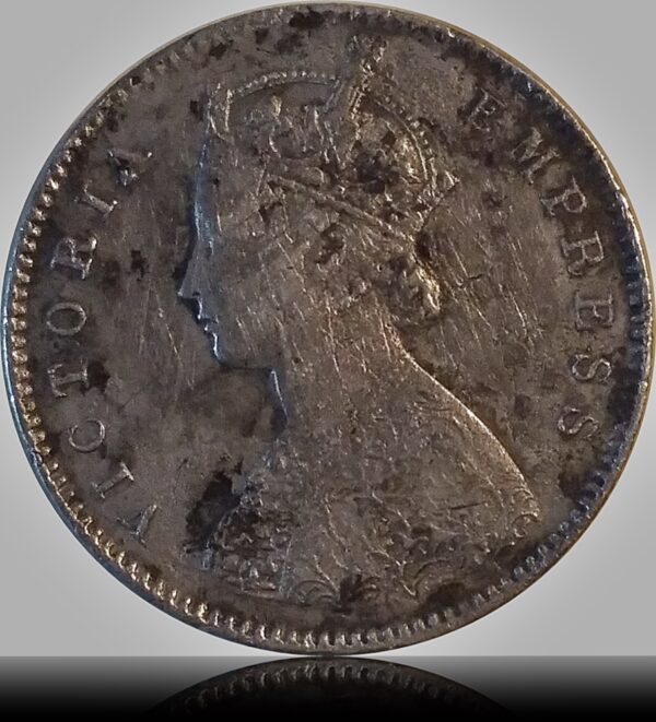 1896 Half Rupee Victoria Empress - British India Queen - Worth Buy - Image 2