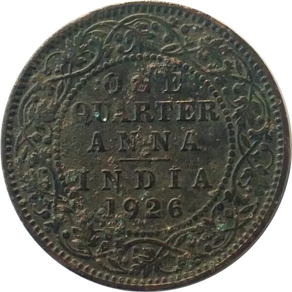 1926 1/4 Quarter Anna British India King George V Bombay Mint - Rare Worth Collecting - Image 3