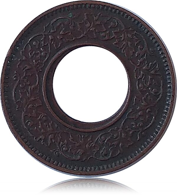 1944 1 Pice Lahore Mint British India Best Buy with Extra Metal - Image 3
