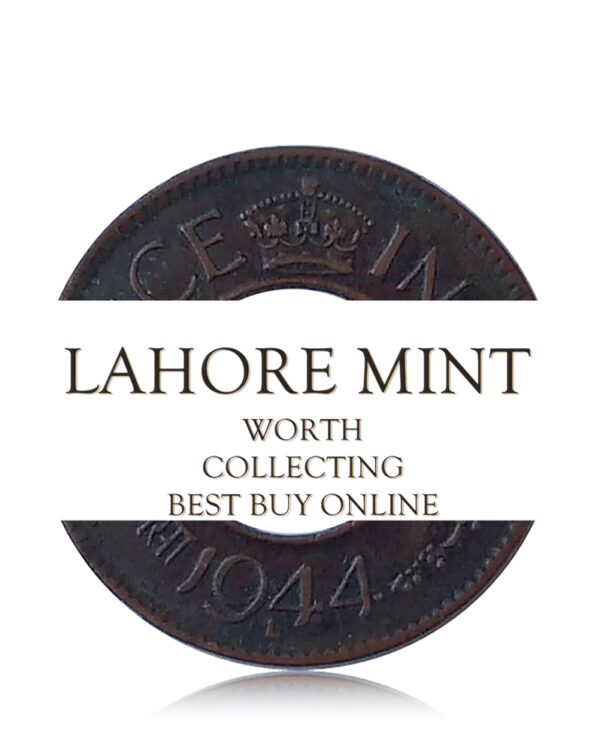 1944 1 Pice British India Hole Coin King George VI  Lahore Mint with Extra Metal - Rare