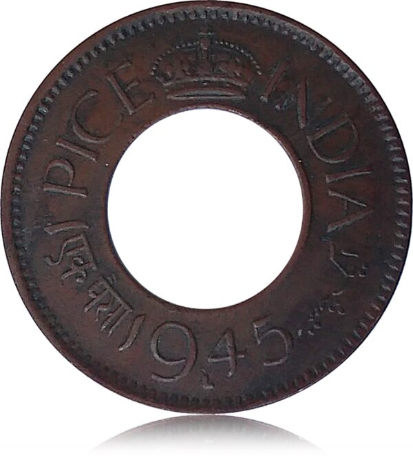 1945 1 Pice Coin British India L Lahore mint King George VI - Best Buy - Image 2