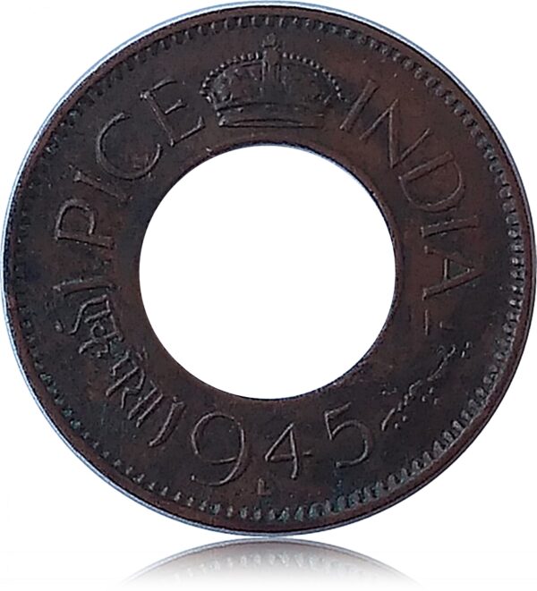 1945 Lahore 1 Pice Hole Coin  British India King George VI - Worth Collecting - Image 2