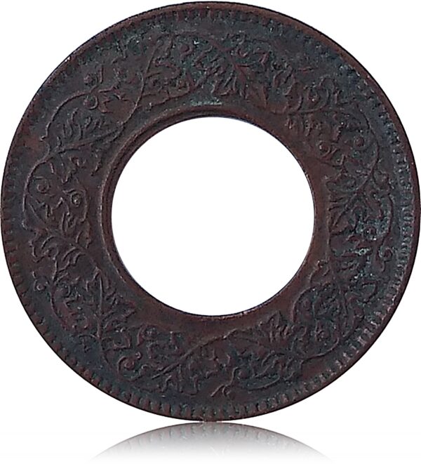 1947 1 Pice British India King George VI Hole Coin Calcutta Mint - best buy - Image 3
