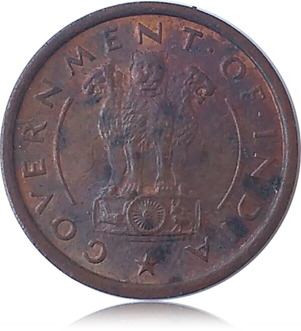1953 1 Pice Republic India Galopping Horse Coin Bombay Mint - Best Online Value - Image 3