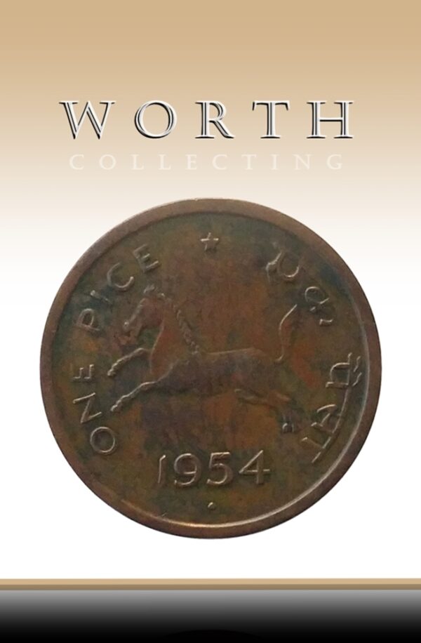 1954 1 PICE Republic India Horse Coin Bombay Mint- Best Buy