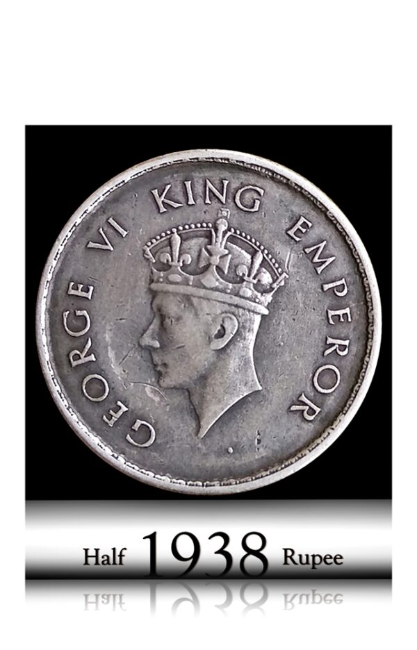 1938 1/2 Half Rupee British India King George VI Bombay Mint - Worth Collecting