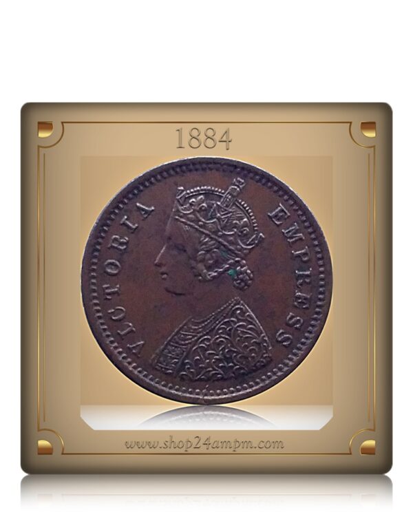 1884 1 pie 1/12 Twelve Anna British India  Queen Victoria - Rare Coin