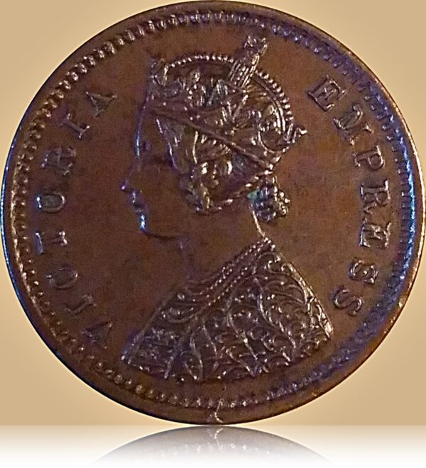 1884 1 pie 1/12 Twelve Anna British India  Queen Victoria - Rare Coin - Image 5