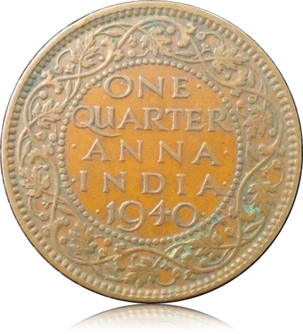 1940 1/4 Quarter Anna British India King George VI - Coin - Image 3