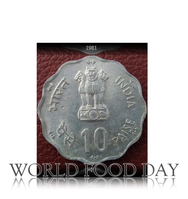 1981 10 paise World Food Day UNC Bombay Mint coin value Worth Collecting