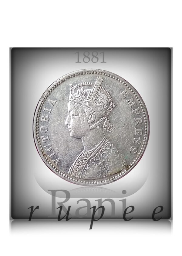 1880 1 Rupee Queen Victoria Empress Dot Bombay High Grade - Royal Collection - All time Worth