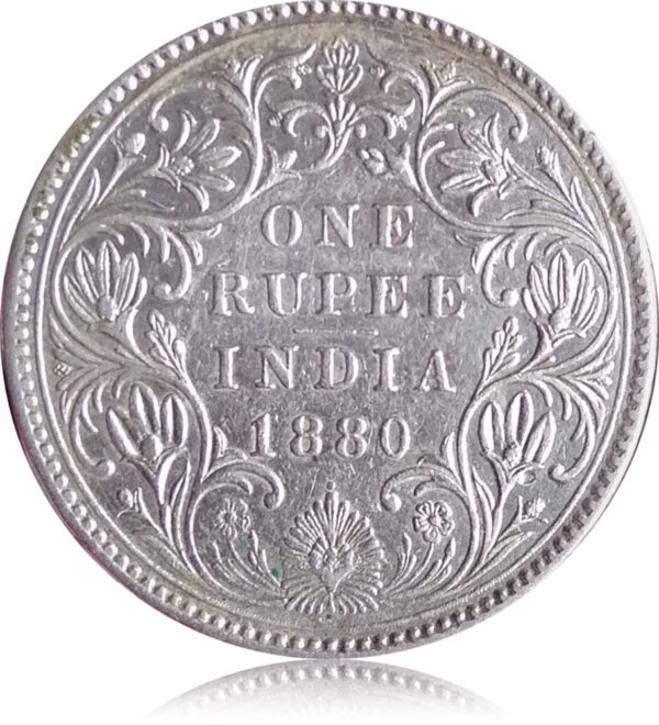 1880 1 Rupee Queen Victoria Empress Dot Bombay High Grade - Royal Collection - All time Worth - Image 3