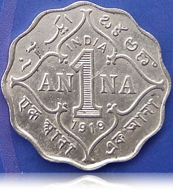 1919 1 Anna UNC King George V British India -Calcutta Worth Buy - Image 3