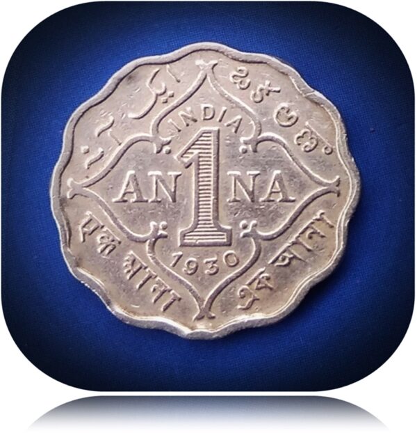 1930 1 Anna King George V British India -  Calcutta Worth - Image 3