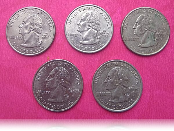 2001 USA  State Quarter Series Full Set of 5 coins - Image 3