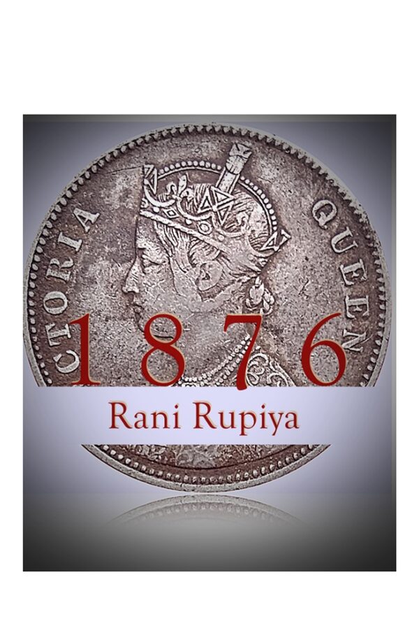 1876 1 Rupee British India Victoria Queen Calcutta Mint - Rare -Uncleaned - Best Found Value online