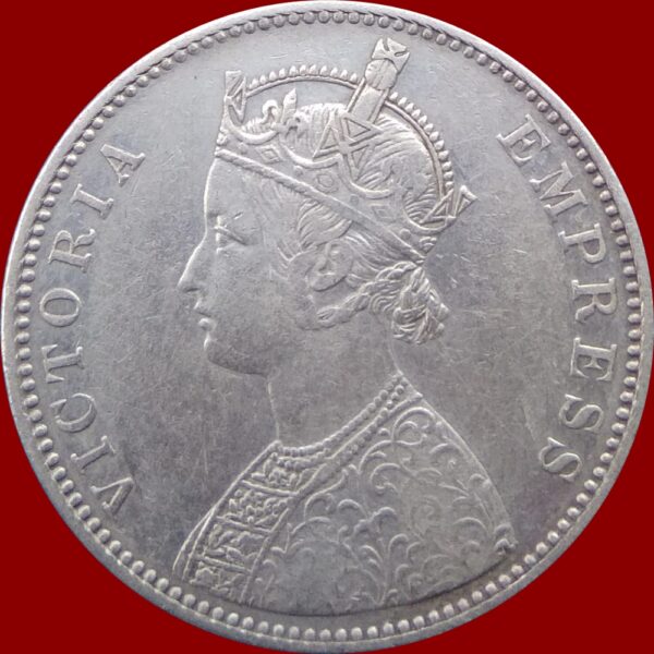 1878 1 Rupee British India Queen Victoria Empress - Worth Buy - Image 2