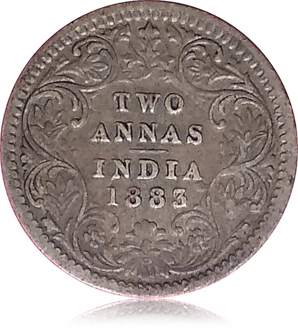 1883 Two Annas British India Victoria Empress- Worth Buy - Image 3