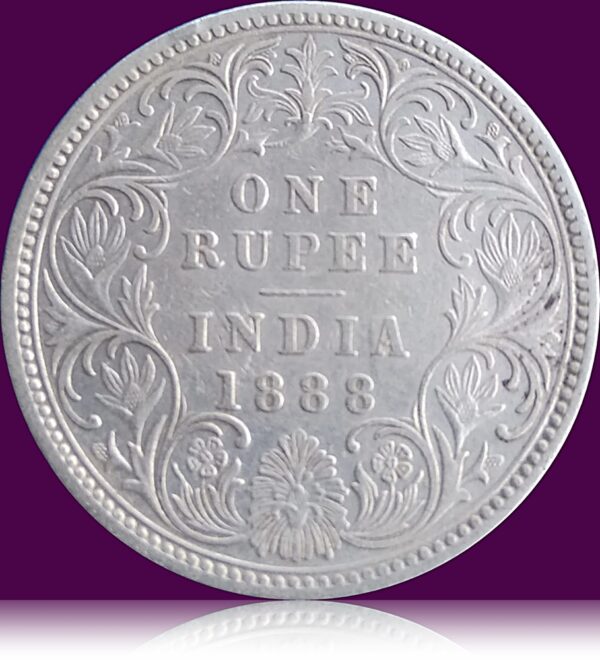 1888 1 Rupee British India Queen Victoria Empress B raised - Best Buy - Image 3