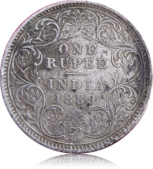 1889 1 Rupee British India Queen Victoria Empress Coin Best Buy Online - Image 3