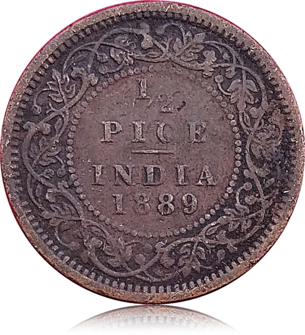 1889 Half Pice Queen Victoria Empress - Rare Worth Collecting Coin on Value - Image 2
