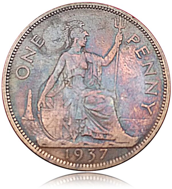 1937 UK 1 Penny King George VI Rare - Best Online Value - Image 2