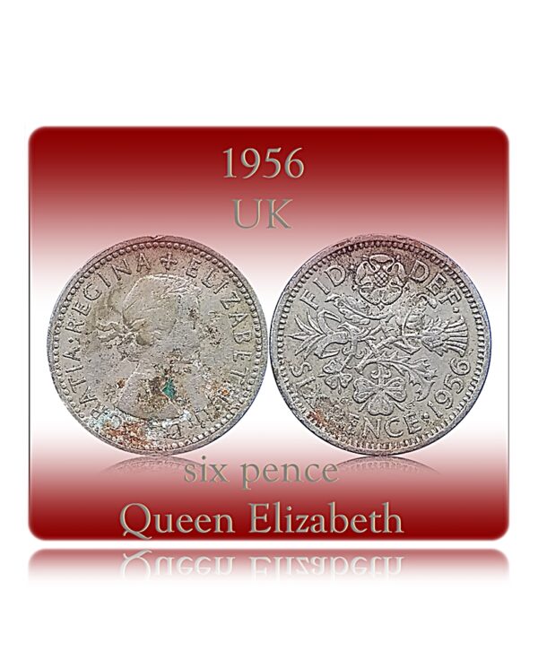 1956 UK six pence coin Queen Elizabeth - Worth Buy
