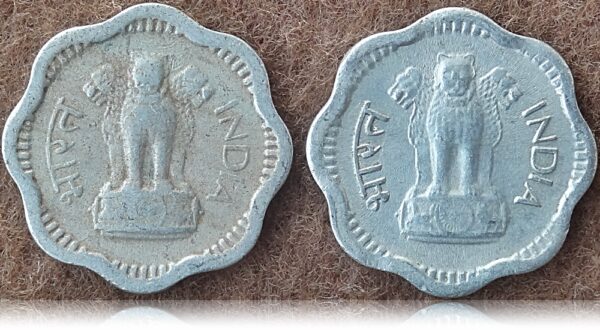 1957 2 paise republic India Bombay Calcutta mint coins - Image 3