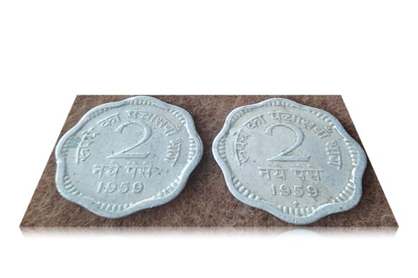 1959 2 paise republic India Bombay & Calcutta mint coins worth collecting