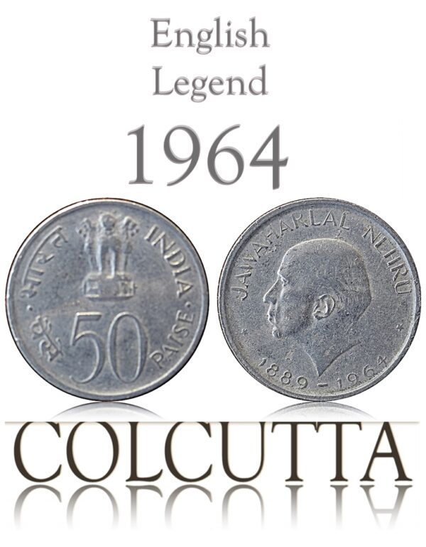 1964 50 paise Jawaharlal Nehru Coin Calcutta Mint English Legend Worth Collecting Best online Valu