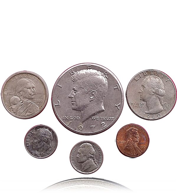 USA Full set 1 Dollar Half Dollar Quarter Dollar One Dime Five Cents One Cent -6 coins Full USA Set Coins - Image 3