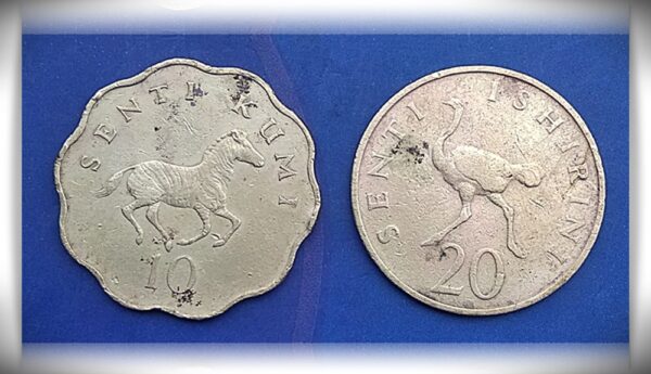 Tanzania 10 & 20 senti coin set rare years high grade coin - Image 3