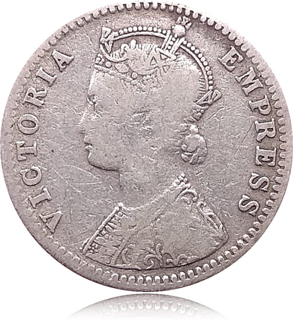 1887 Quarter Rupee British India Queen Victoria Empress - Old Money - Image 2