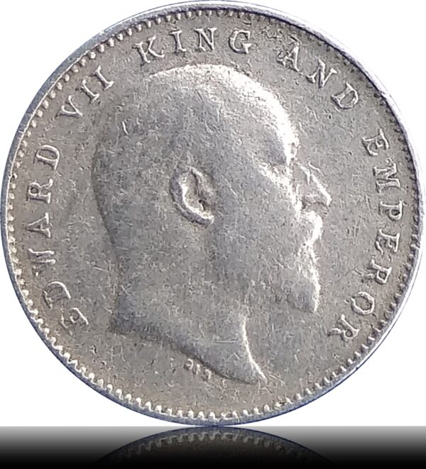 1910 2 Annas British India King Edward VII -Best Found -U C Extra fine Grade Coin - Image 2