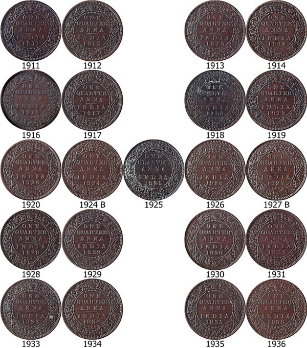 1911-1936 21 Coins British India - Royal Collection King George V Best Worth Collection - Image 3