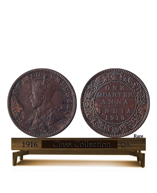 1916 One Quarter Anna King George V . Rarest Best Found - Worth Collecting