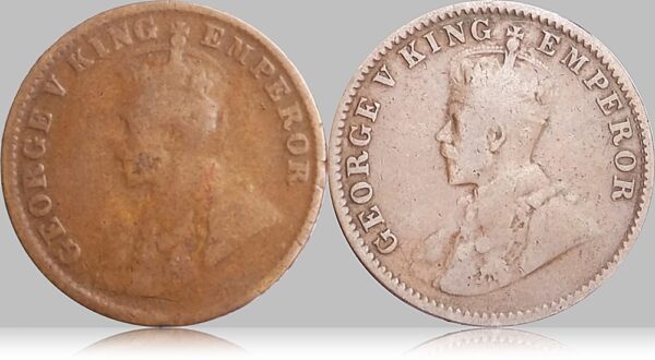1919 & 1920 1/4 Quarter Anna British India King George V best online value - Image 2
