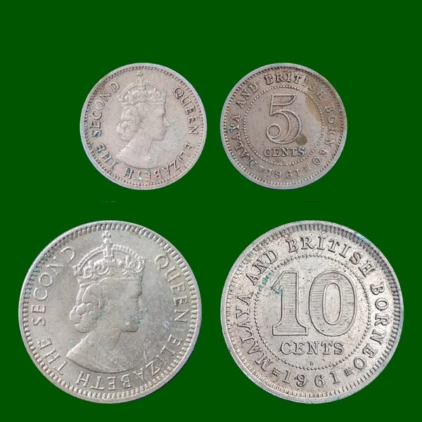 Malaya coinage 5 & 10 cents both 1961 rare combo - Best Buy - Image 2