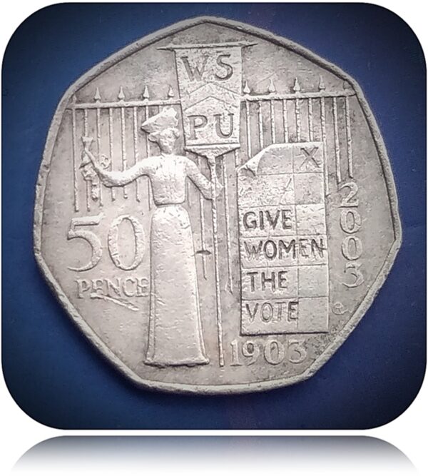 2003 50 pence commemorative coin UK 100th Anniversary Women's Social and Political union Very rare - Image 3