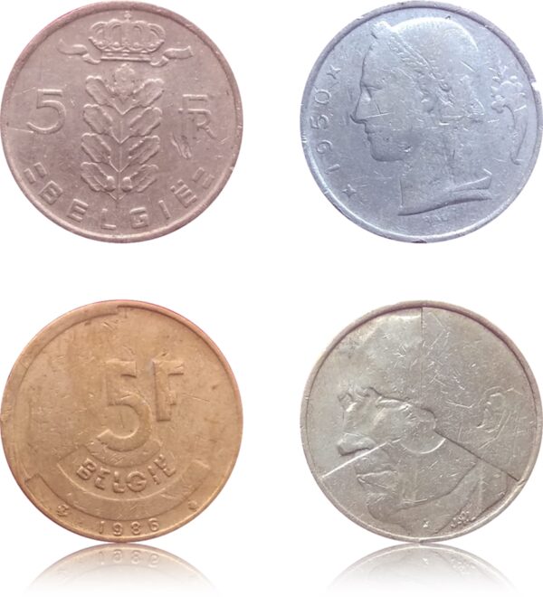Belgium 5 fracs extremely rare year 1950 and 1986 two coins lot - Image 2