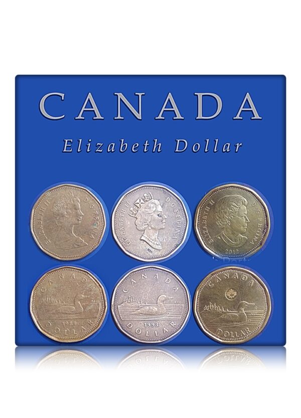Canada 1 Dollar 3 different portraits of Elizabeth 3 coins one point Collection
