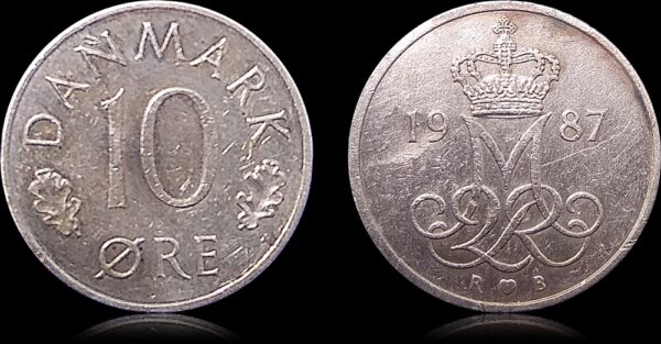 DANMARK 10 ORE 1987 WORTH COLLECTING VALUE COIN - Image 2
