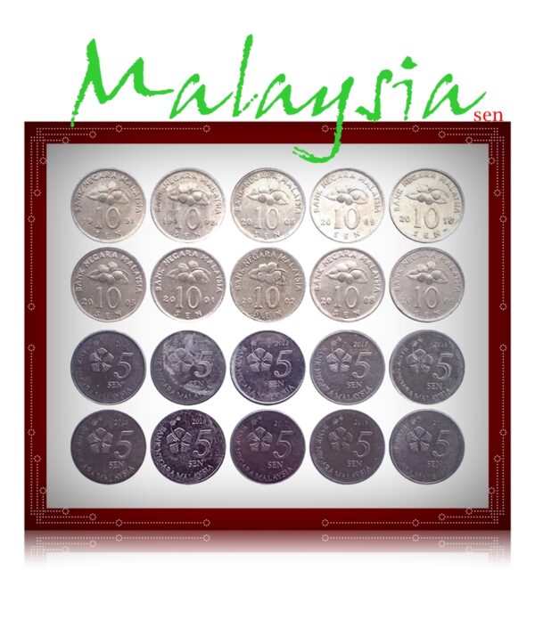 Malaysia 20 sen & 10 sen 20 coins lot -All Time Worth